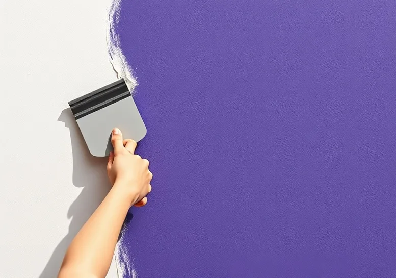 Application d'un enduit décoratif à la lisseuse sur un mur
