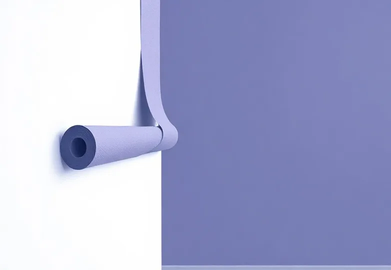 Pose de papier peint, rouleau et brosse à maroufler